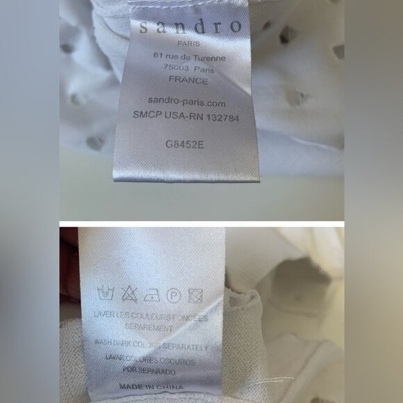 Sandro Paris White Cardigan Sz 2 - Picture 12 of 14